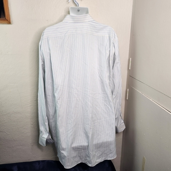 Paul Frederick Striped Men Long Sleeve Button Down Shirt Size 18.5 37 - Picture 8 of 9